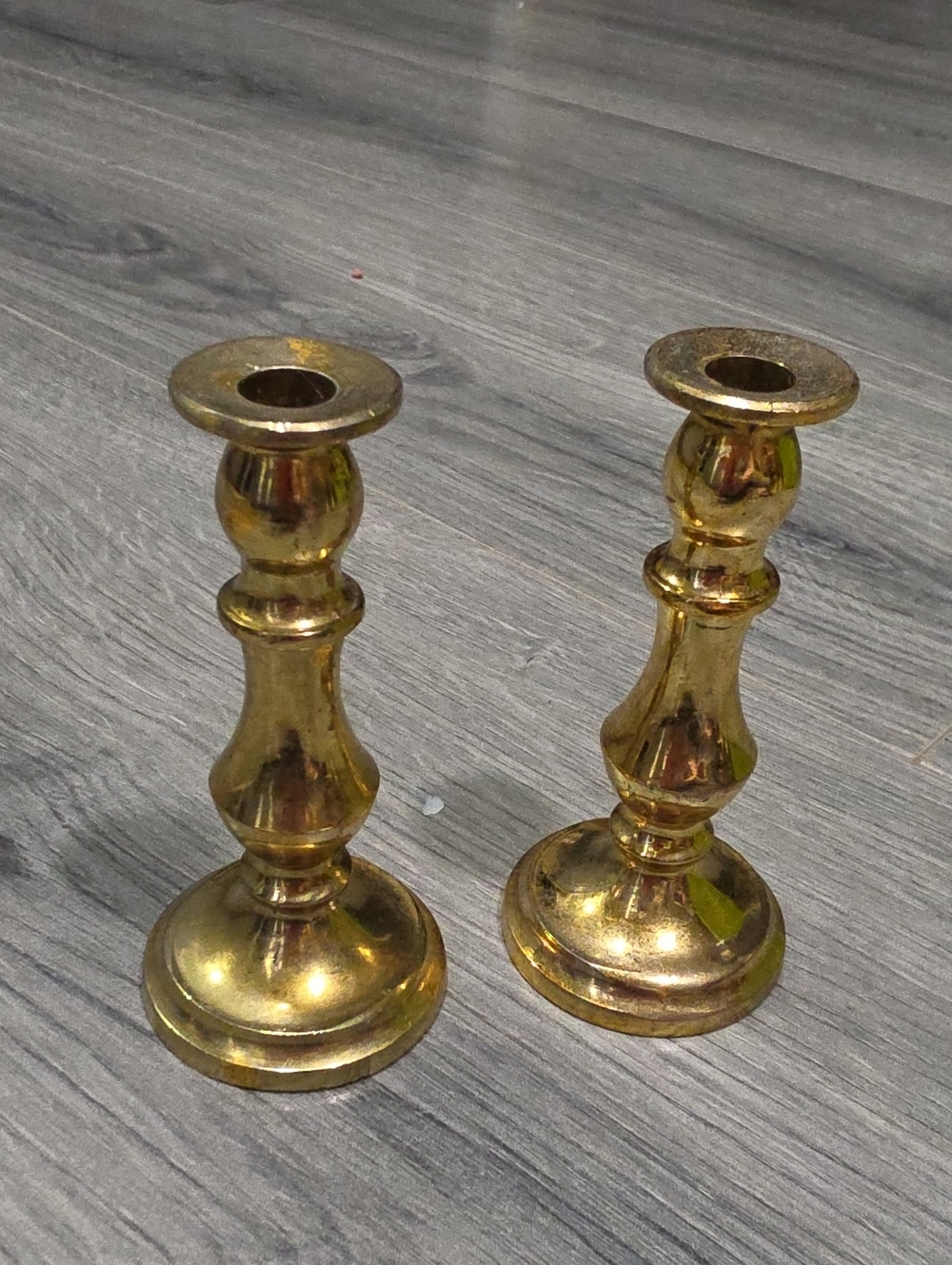 Brass Vintage MADE IN ENGLAND MINI Candle Holders - Pair